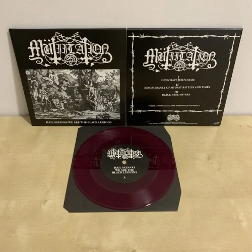 MUTIILATION - Hail Satanas We Are The Black Legions / 7" vinyl coloured