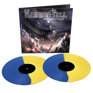 HAMMERFALL - MASTERPIECES / 2 LP / YELLOW/BLUE BI-COLOURED VINYL /